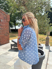 Denim Polka Dot Blouse Kathy