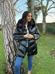 Black Luxury Puffer Coat Maxine