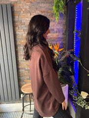 Chocolate Sequin Bow Sweat Top Emma