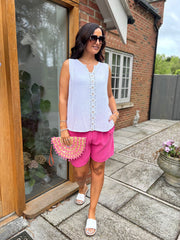White Flower Detail Vest Nina
