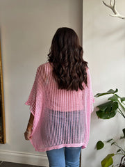 Pink Open Weave Knit Peyton
