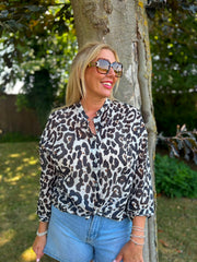 Black Leopard Print Blouse Hailey