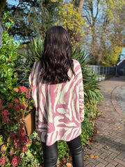 Wine Soft Touch Tiger Print Knit Ava