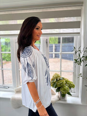 White Bardot Dreamcatcher Top Alice