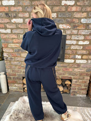 Navy Leopard Stripe Co-Ord Cherish