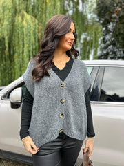 Charcoal Knitted Waistcoat Lillian