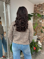 Mocha Premium Fringed Knitted Cardi Opal