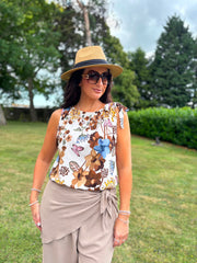 Chocolate Floral Top Justine