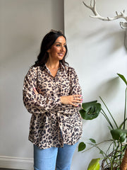 Mocha Leopard Print Blouse Rachel
