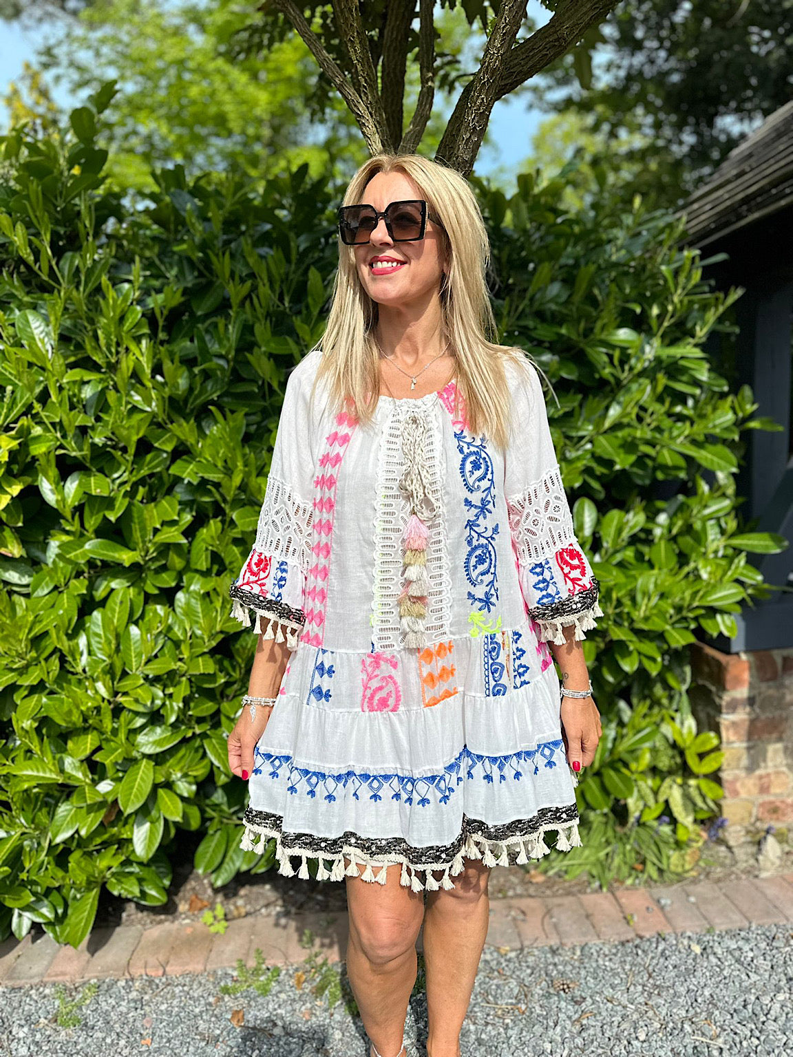 Crochet tassel dress sale