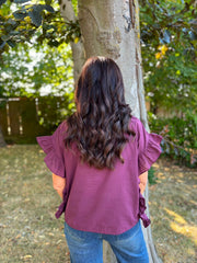 Grape Ruffle Top Maisie