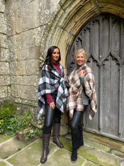 Charcoal Check Tie Shawl Roxie