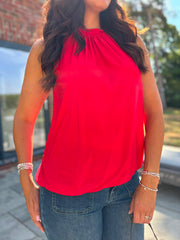 Red Halter Neck Top Jessie