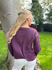 Grape Ribbed Flower Top Mika