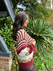 Wine Striped Premium Cardi Leah