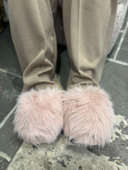 Pink Fluffy Mule Slippers