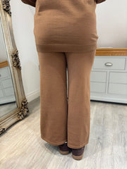 Camel Drawstring Short Knitted Trousers Georgina