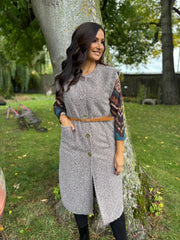 Mocha Brushed Belted Waistcoat Andrea