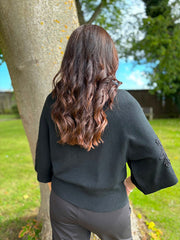 Black Floral Lace Knit Joanne