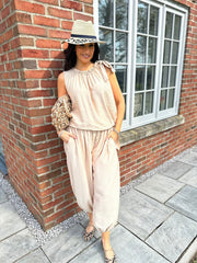 Stone Sleeveless Tie Detail Co-Ord Ashley