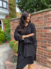 Black Textured Corrina Jacket