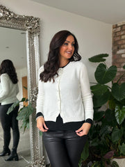 Winter White Layered Knitted Cardigan Evelyn