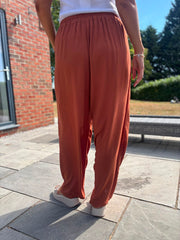 Rust Wide Leg Pull On Trousers Cara