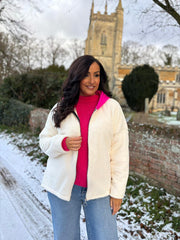 Winter White Hooded Zip Fleece Alex