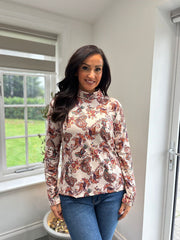 Stone Paisley Super Soft Roll Neck