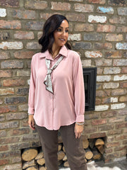 Pink Scarf Detail Blouse Belle