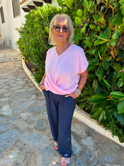 Pink Twist Drape Top Jacqueline
