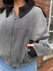 Grey Collared Jacket Devon