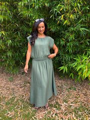 Khaki Top & Skirt Set Daniella