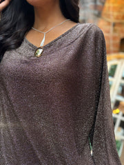Chocolate Shimmer Brooch Top Peggy