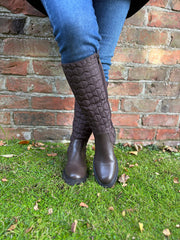 Chocolate Quilted Knee High Boots