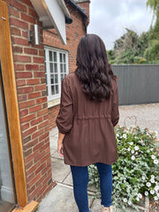 Chocolate Tie Waist Jacket Charlotte
