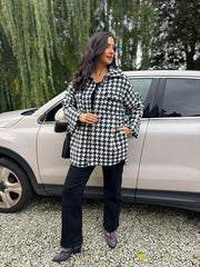 Monochrome Dogtooth Coat Ruth