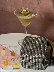 Black Rhinestone Clutch Bag