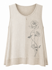 Stone Striped Panel Sleeveless Top Gaynor
