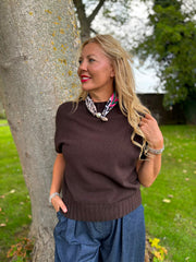 Chocolate Ribbed Detail Knit Petra