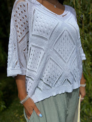 White Diamond Knit Matilda