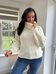 Winter White Drop Shoulder Roll Neck Riley
