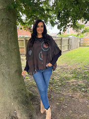 Chocolate Tie Dye Print Blouse Katherine