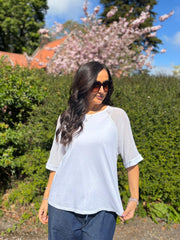 White Net Sleeve Top Julia