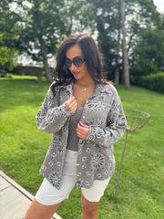 Mocha Paisley Bubble Cotton Shirt Alina