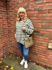 Green Stripe Long Sleeve Top Yasmin