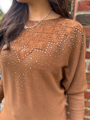 Latte Diamante Crochet Knit Layla