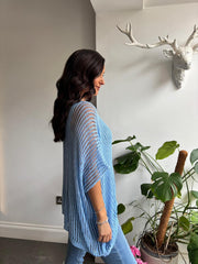 Light Blue Open Weave Knit Peyton