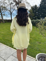 Lemon Bubble Cotton Crochet Hem Blouse Jo