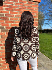 Chocolate Crochet Loose Weave Knit Amber